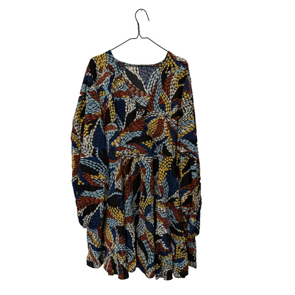 Voluminous Dress Womens Long Sleeve Large Boho Floral Print Flowy Midi Fall - Picture 1 of 6